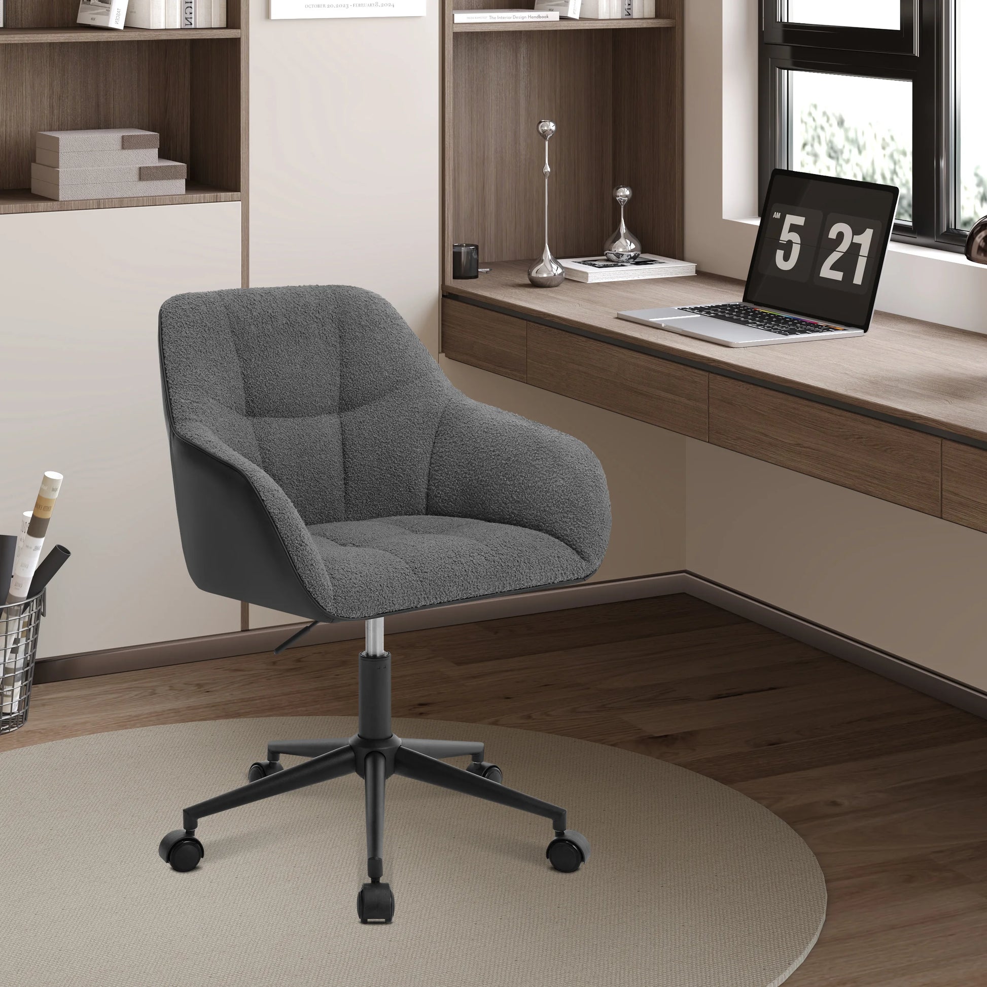Chaise de bureau pivotante en velours -