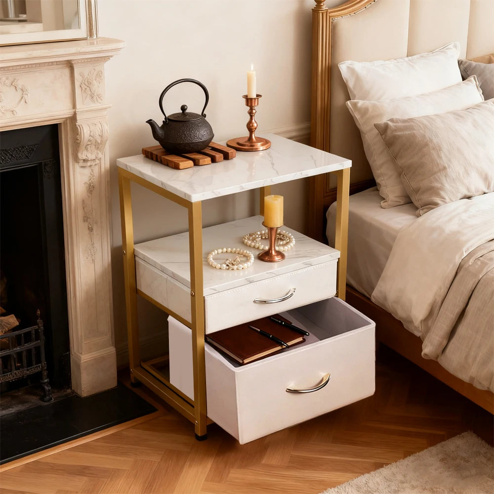 Table de nuit avec revêtement solide -