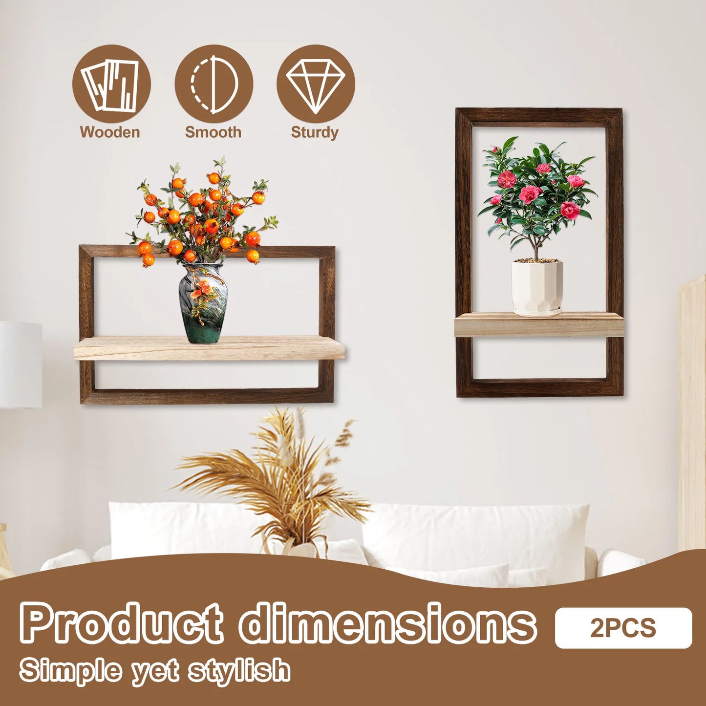 étagère murale carré 2 Pcs -