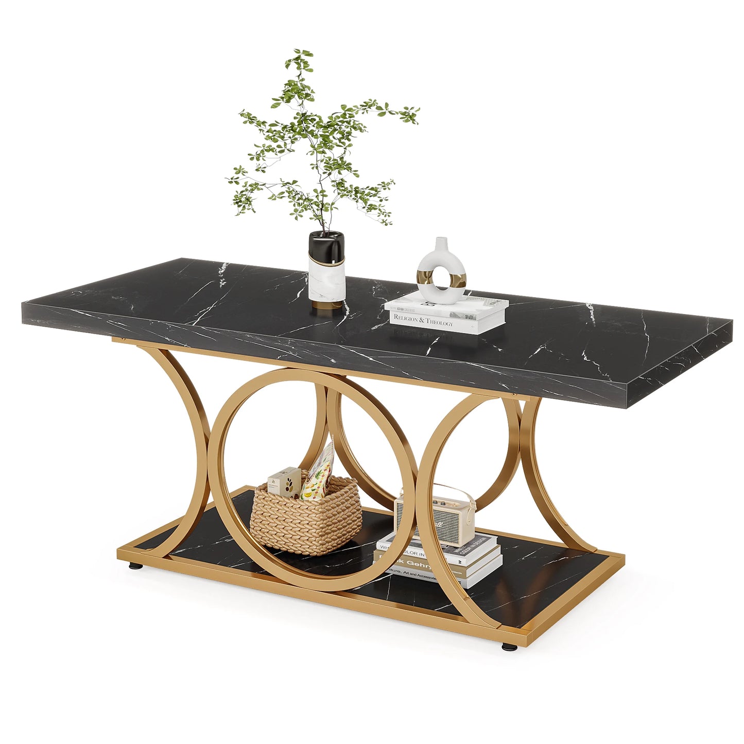 Table basse vintage en faux marbre -