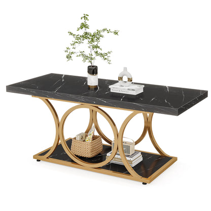 Table basse vintage en faux marbre -