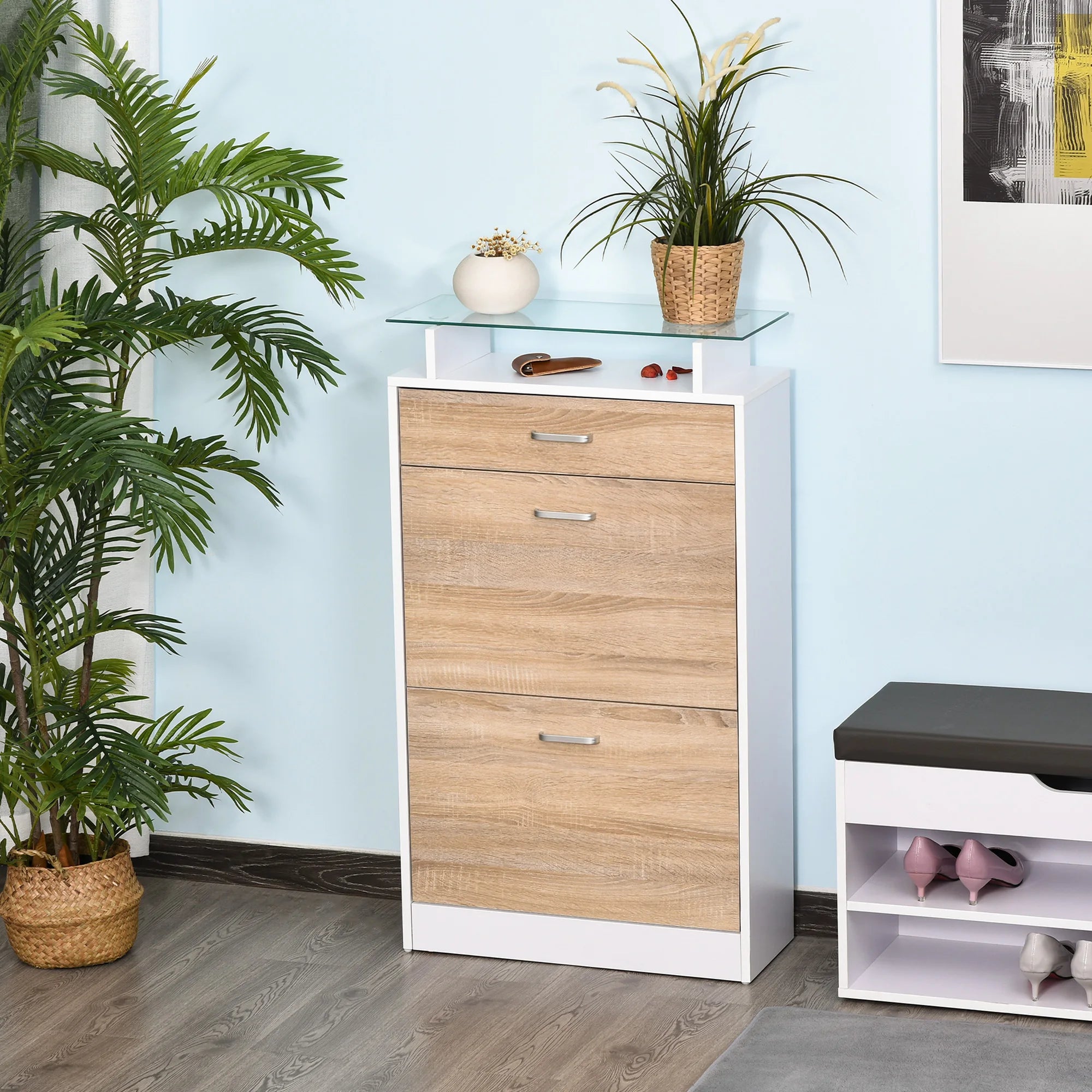 Meuble à chaussure scandinave 60X24X105.5 cm -