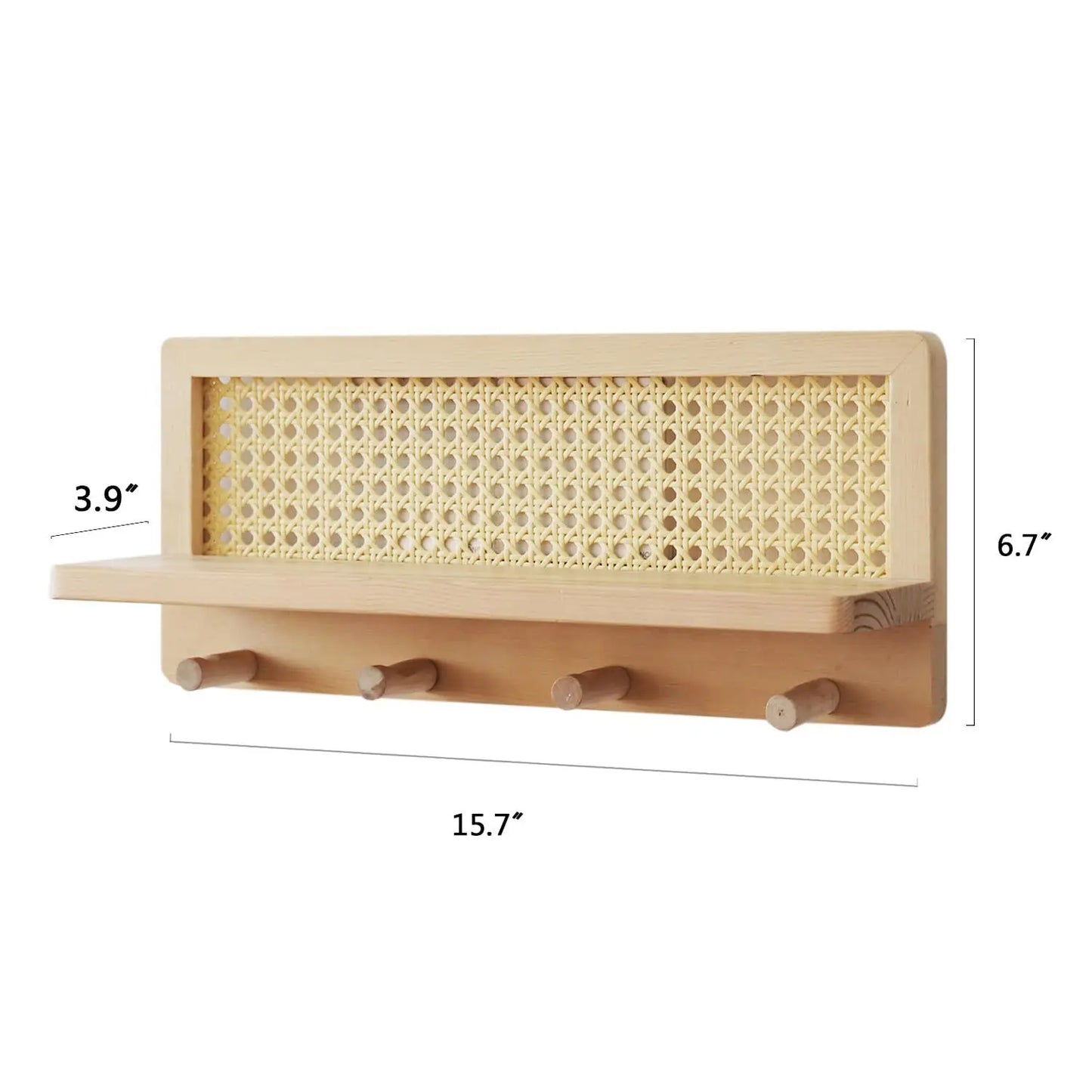 étagère bois murale porte clé et autres - étagère murale en bois 39.8x17x9.9cm