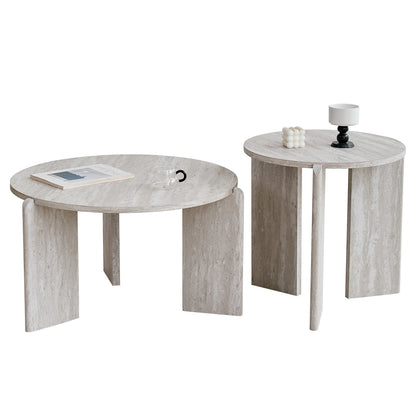 Table basse bois gris minimaliste 2 ensembles - Bois gris Table basse