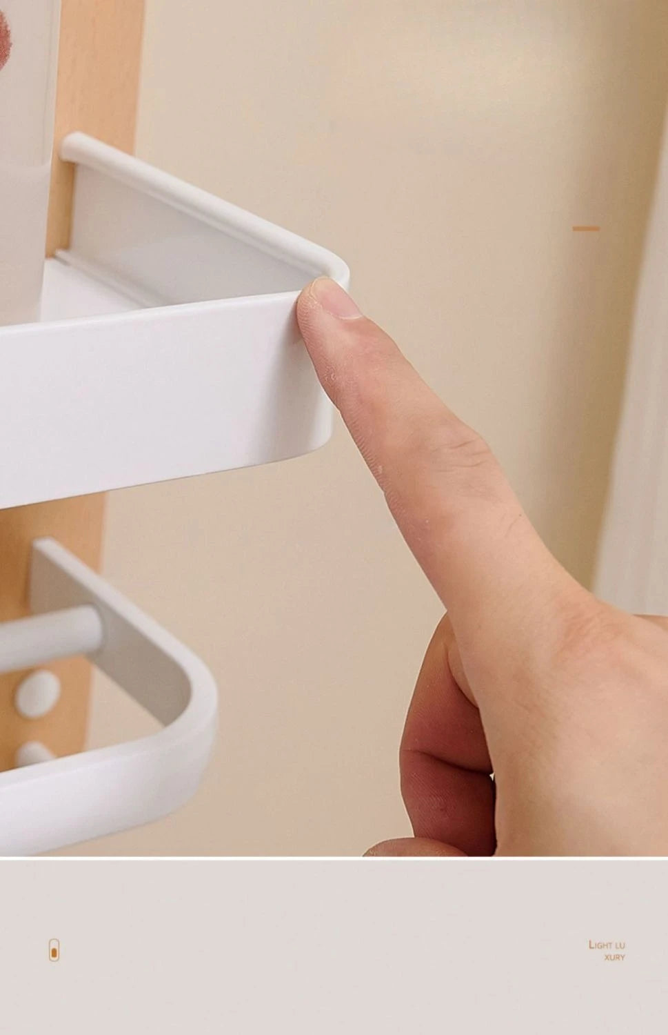 Étagère salle de bain de luxe en bois noyer -