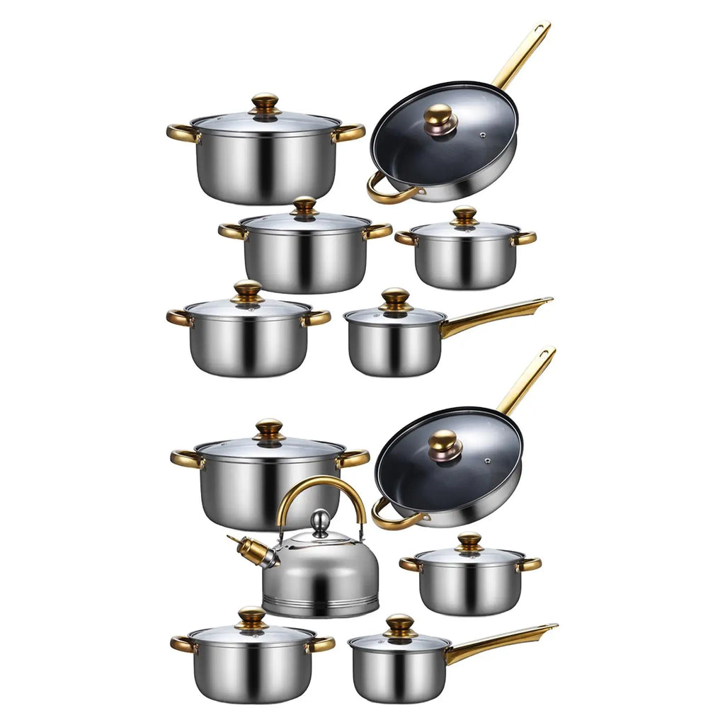 Casserole inox ensemble de 6 Pieces - Poêle, marmite et autres -