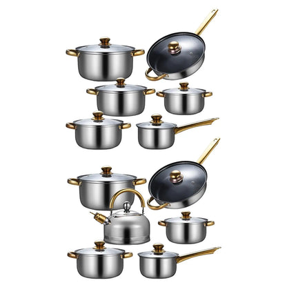 Casserole inox ensemble de 6 Pieces - Poêle, marmite et autres -