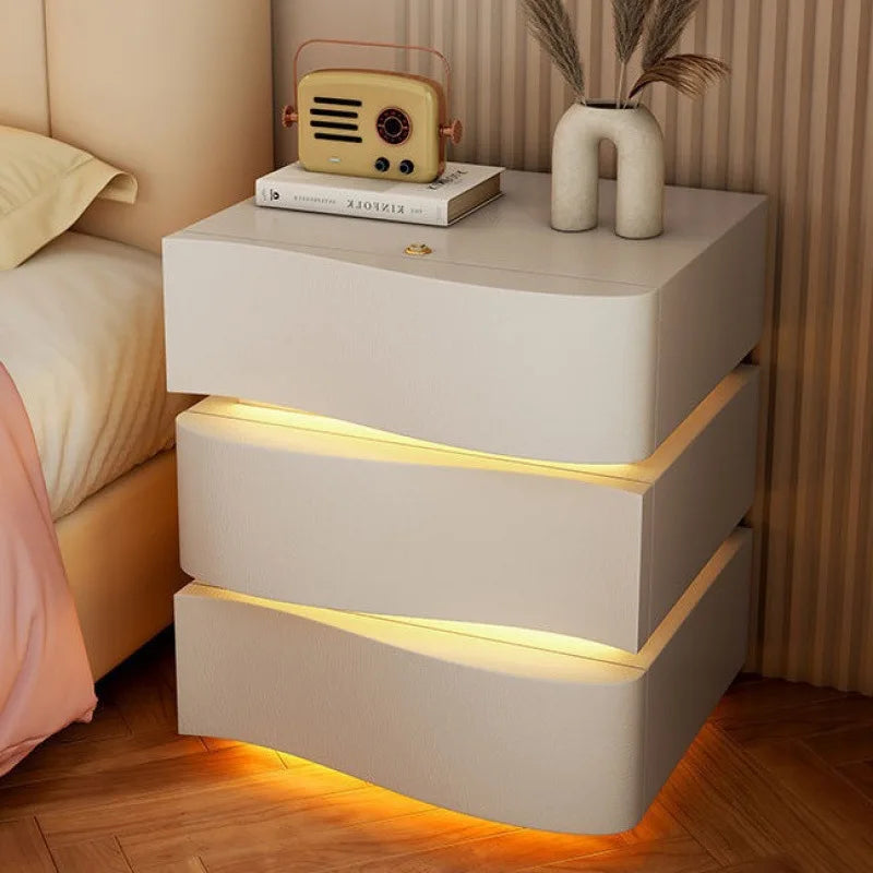 Table de nuit basse de luxe avec LED -