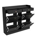 Meuble à chaussure blanc avec 4 portes pliantes -