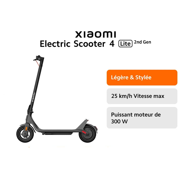 Trottinette électrique Xiaomi Scooter 4 Lite confortable de vitesse 25 km/h max