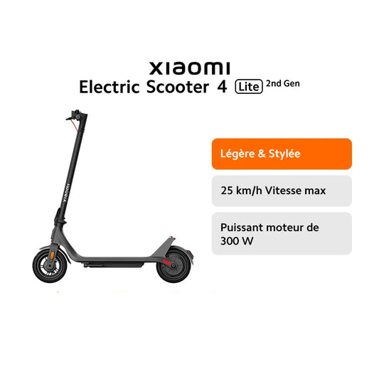 Trottinette électrique Xiaomi Scooter 4 Lite confortable de vitesse 25 km/h max
