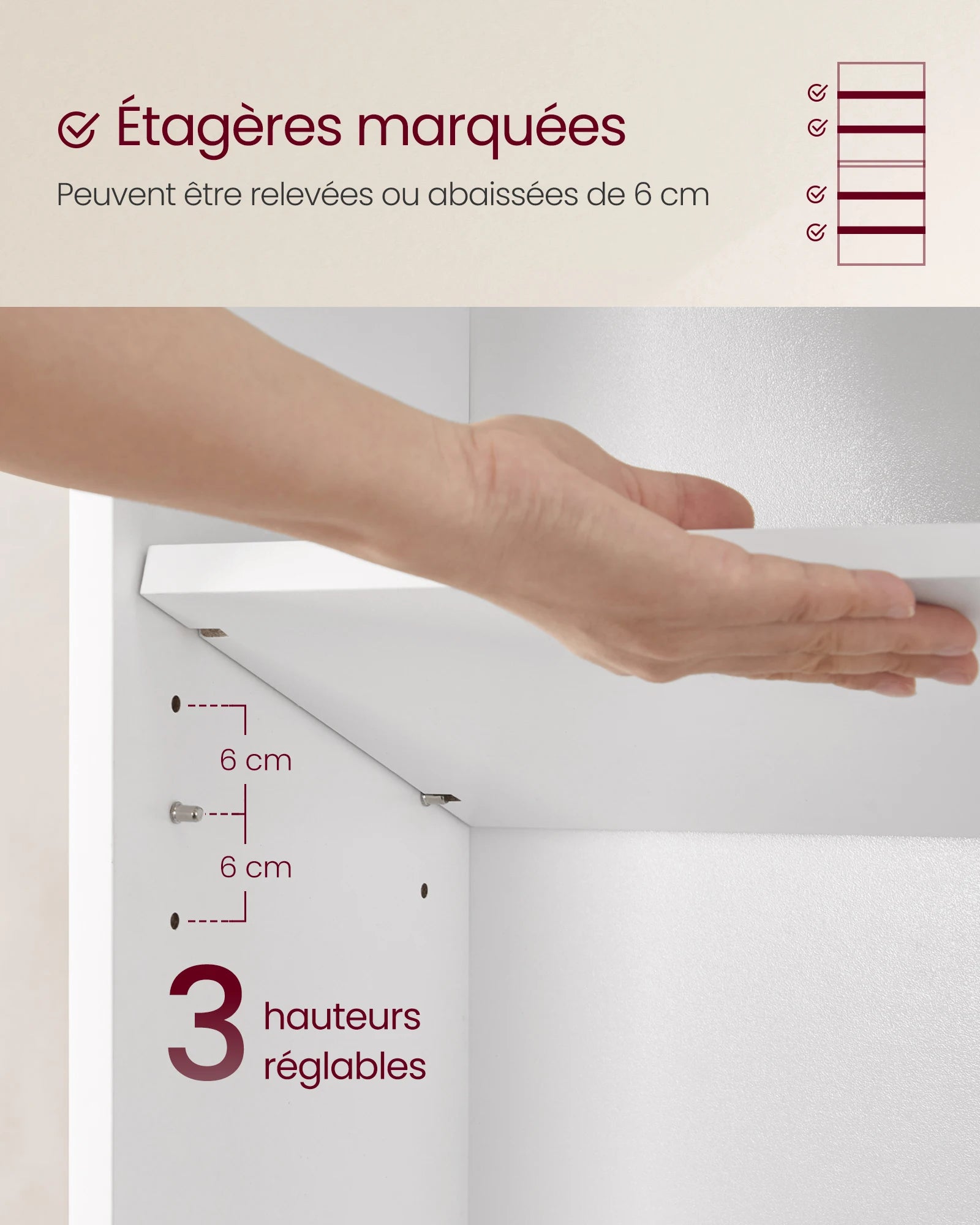 Meuble de rangement colonne rectangulaire 24 x 60 x 178.5 cm -