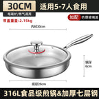 Poêle inox induction germaine en acier - Avec couvercle 30cm