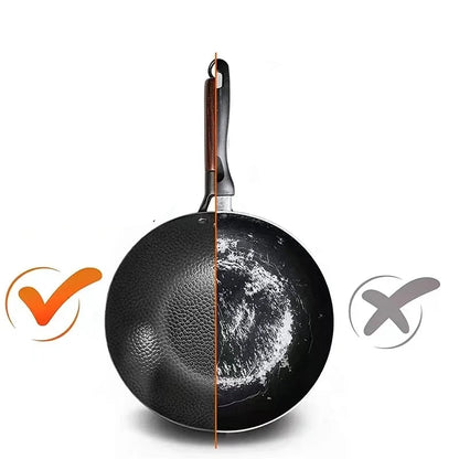 Poêle en fonte wok antiadhésif compatible avec le gaz et l'induction -