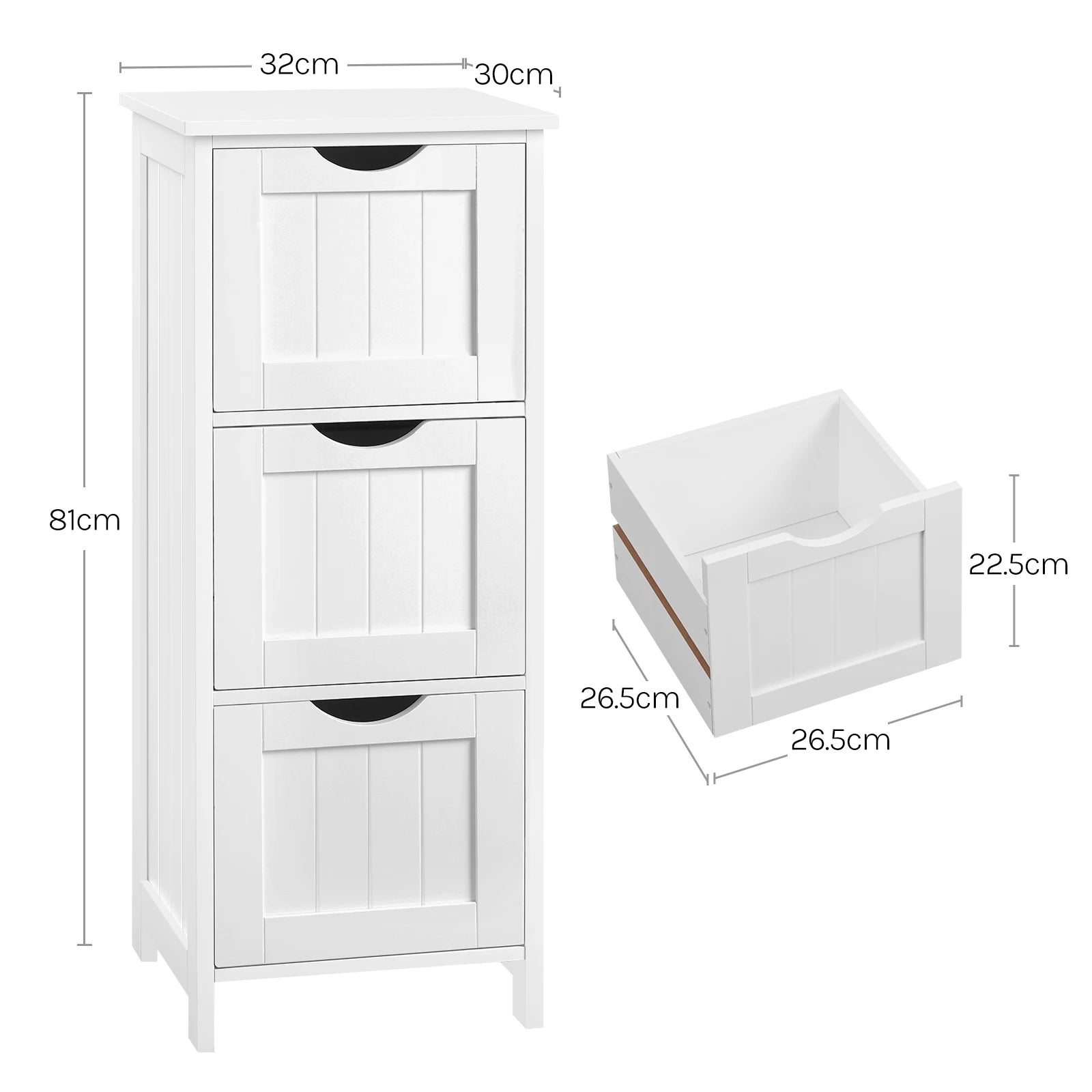 Étagère salle de bain ou salon moderne 32x81x30cm -