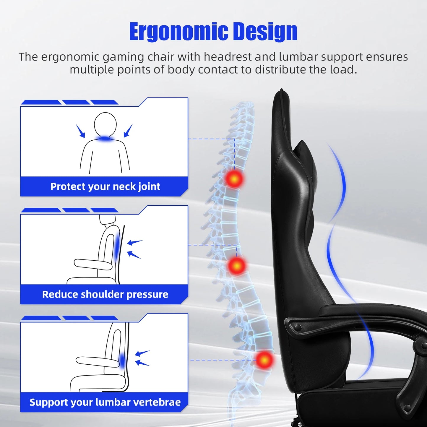 Chaise de bureau gaming ergonomique -