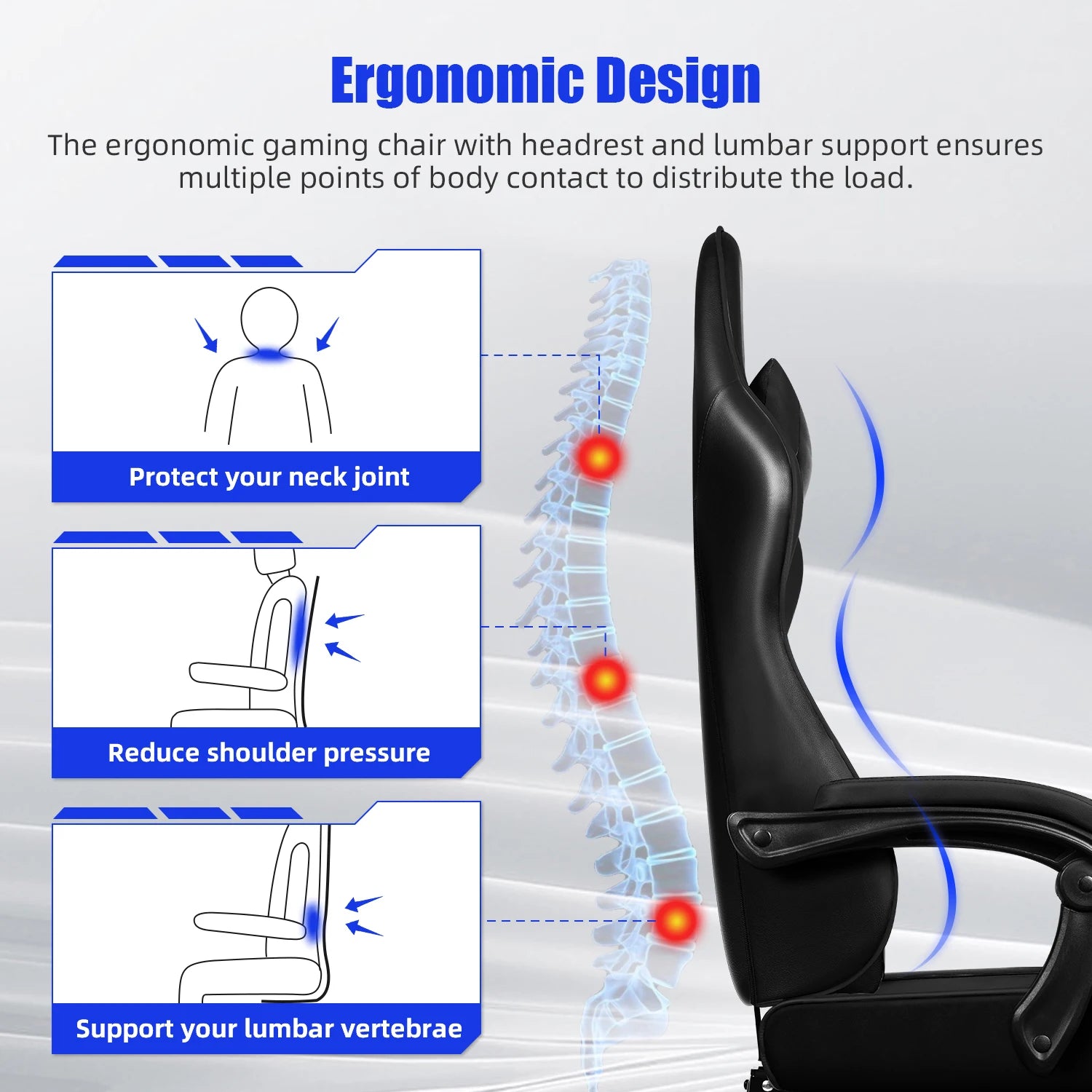 Chaise de bureau gaming ergonomique -