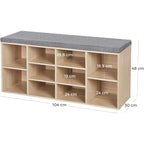 Meuble de rangement pour chaussure avec compartiments 30 X 104 X 48cm -