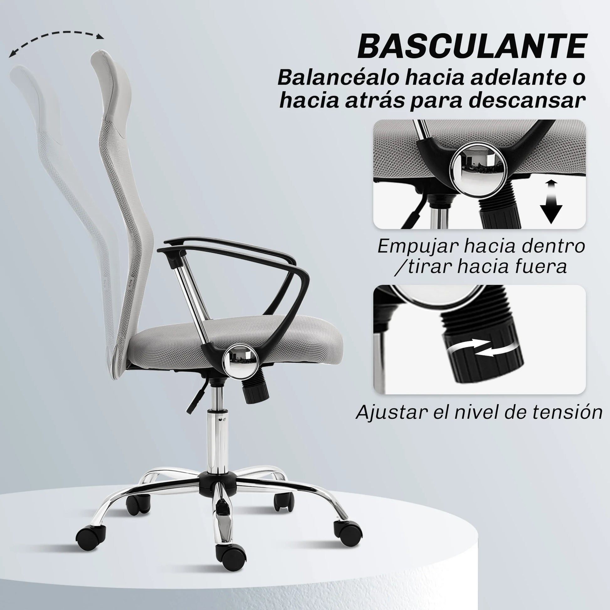 Chaise de bureau confortable pour le dos avec dossier incurvé -