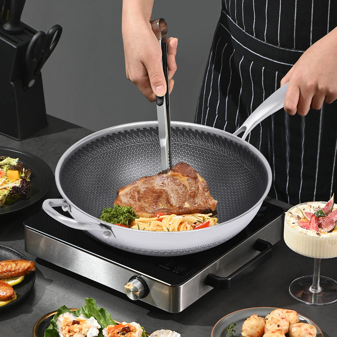 Poêle inox pas cher original -