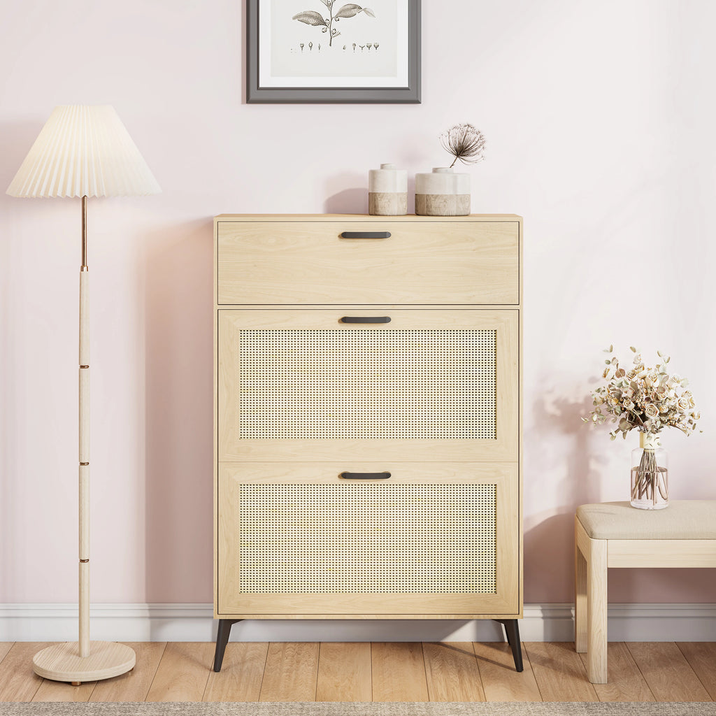 Meuble à chaussure moderne en bois blanc - Meuble à chaussure Style C