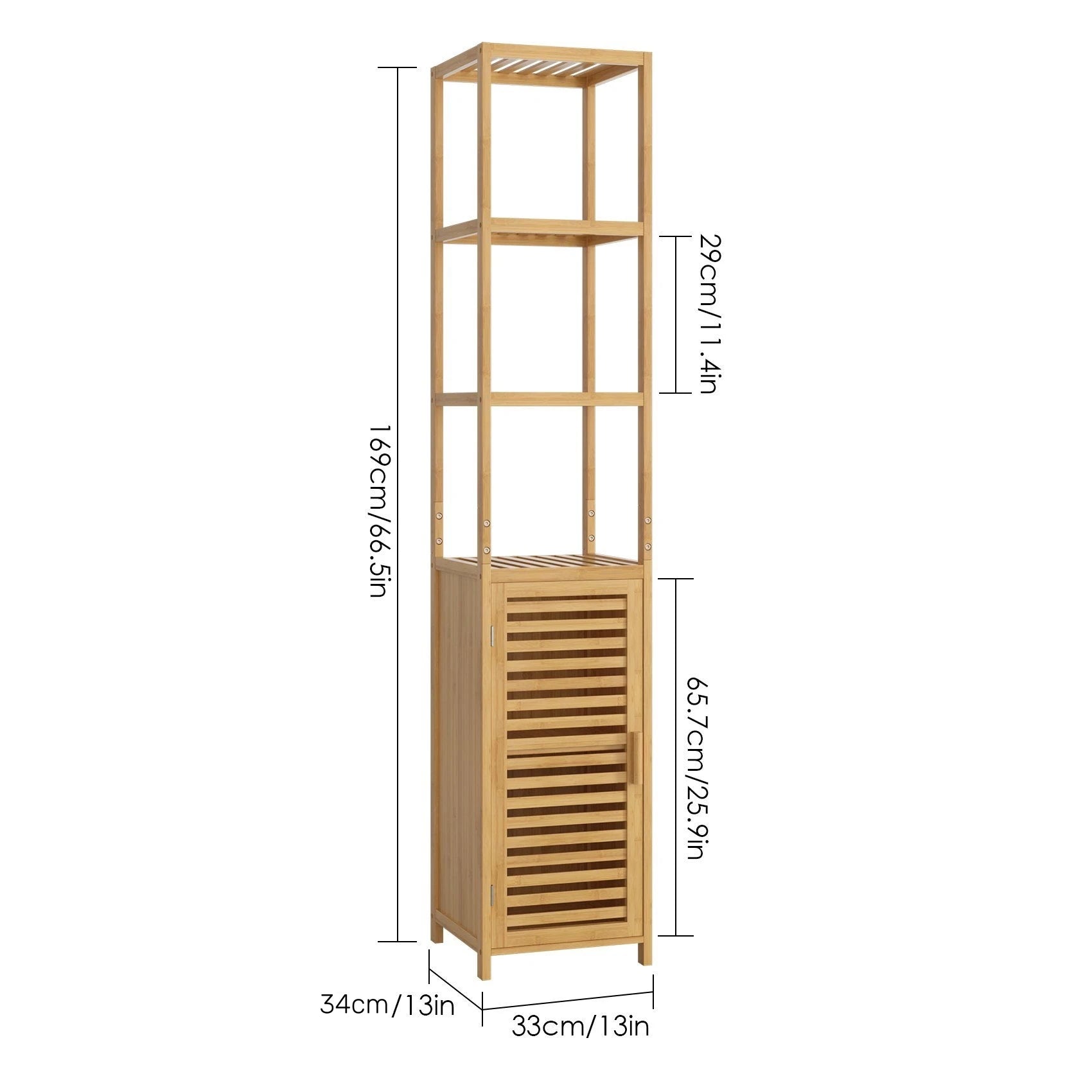 Meuble salle de bain colonne bois 169cm -