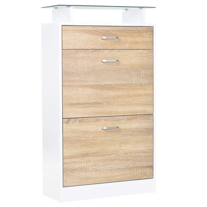 Meuble à chaussure scandinave 60X24X105.5 cm - Café clair 60cm X 24cm X 105.5 cm
