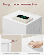 Table de chevet blanche à 3 tiroirs moderne -