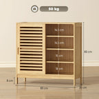 Meuble à chaussure couleur naturelle pour 16 pairs de chaussures 80X35X80 cm -