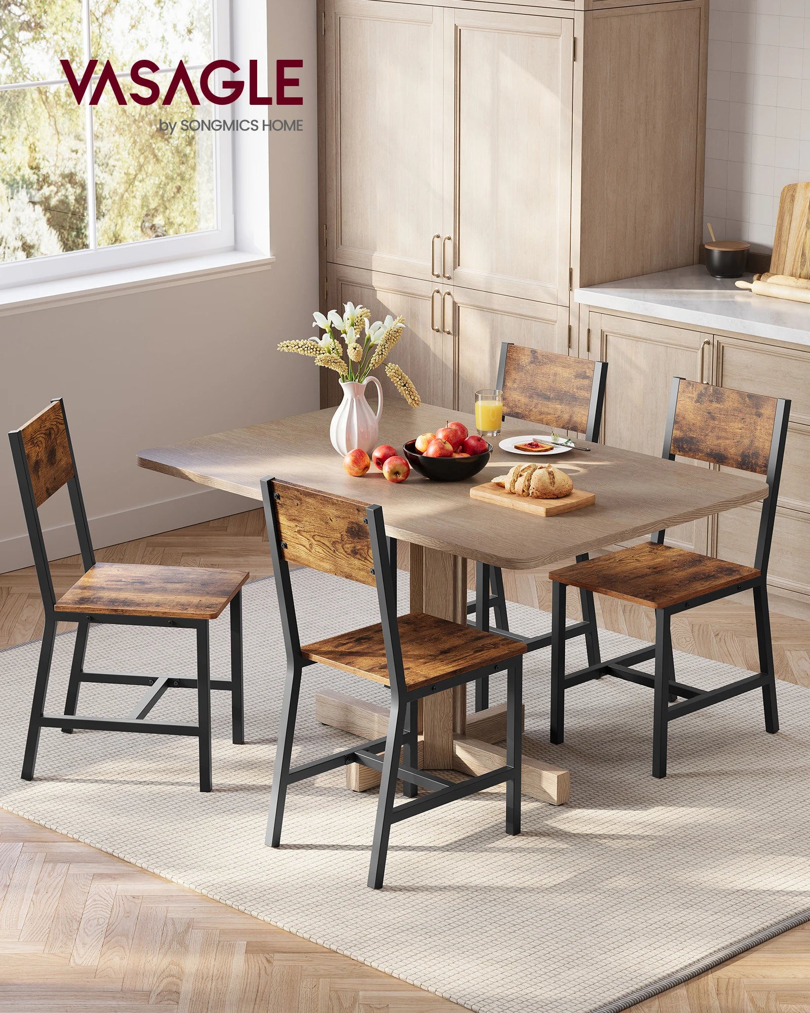 Chaise salle à manger pieds métal 4 ensembles -