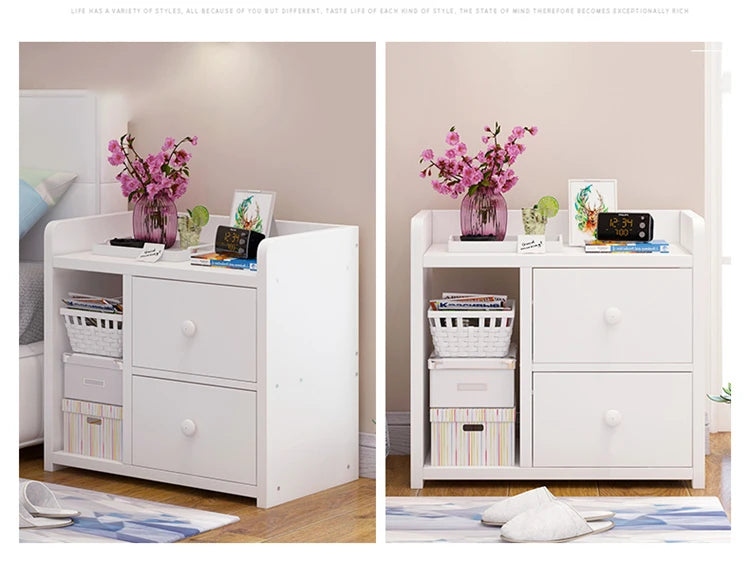 Table de nuit bibliothèque en bois -