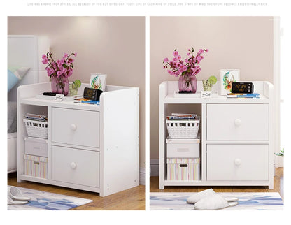 Table de nuit bibliothèque en bois -