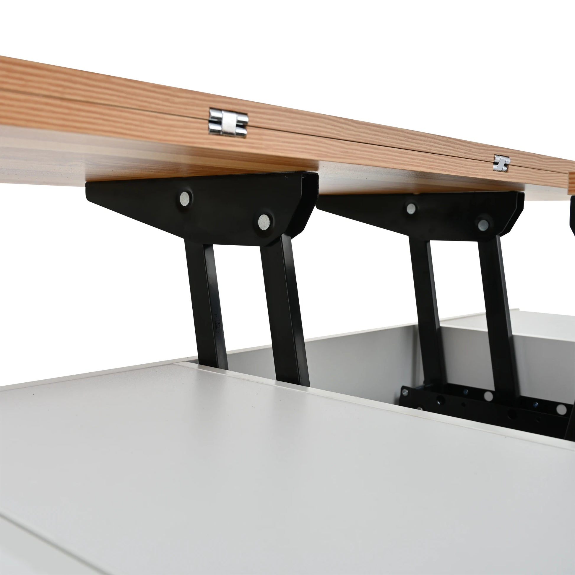 Table basse bois avec tiroirs rectangulaire et plateau soulevable -