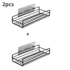Étagère salle de bain douche pratique - Noir 2pcs