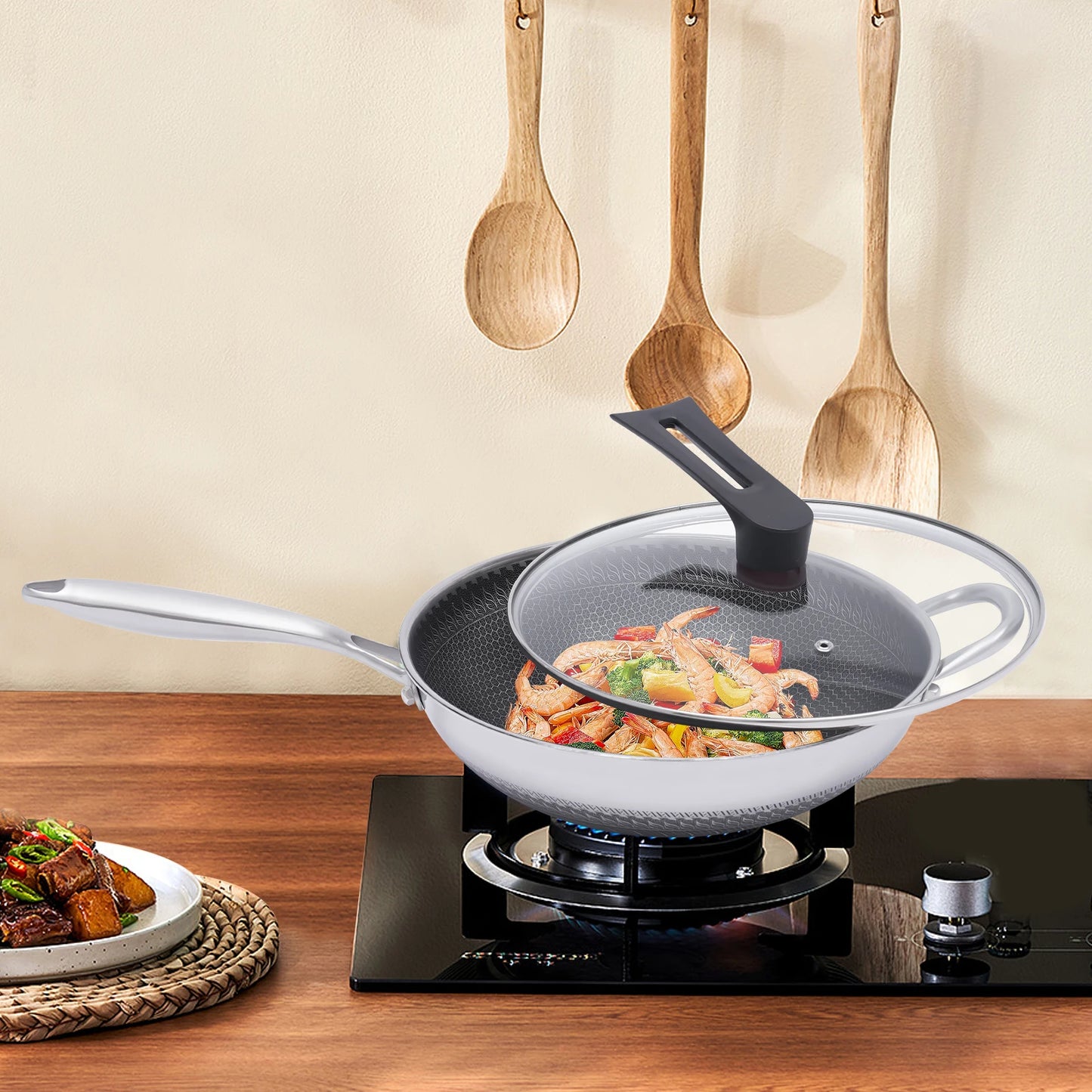 Poêle inox pas cher original -