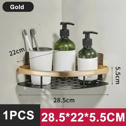 Mini étagère salle de bain à alliage d'aluminium - StyleA-Noir gold 1