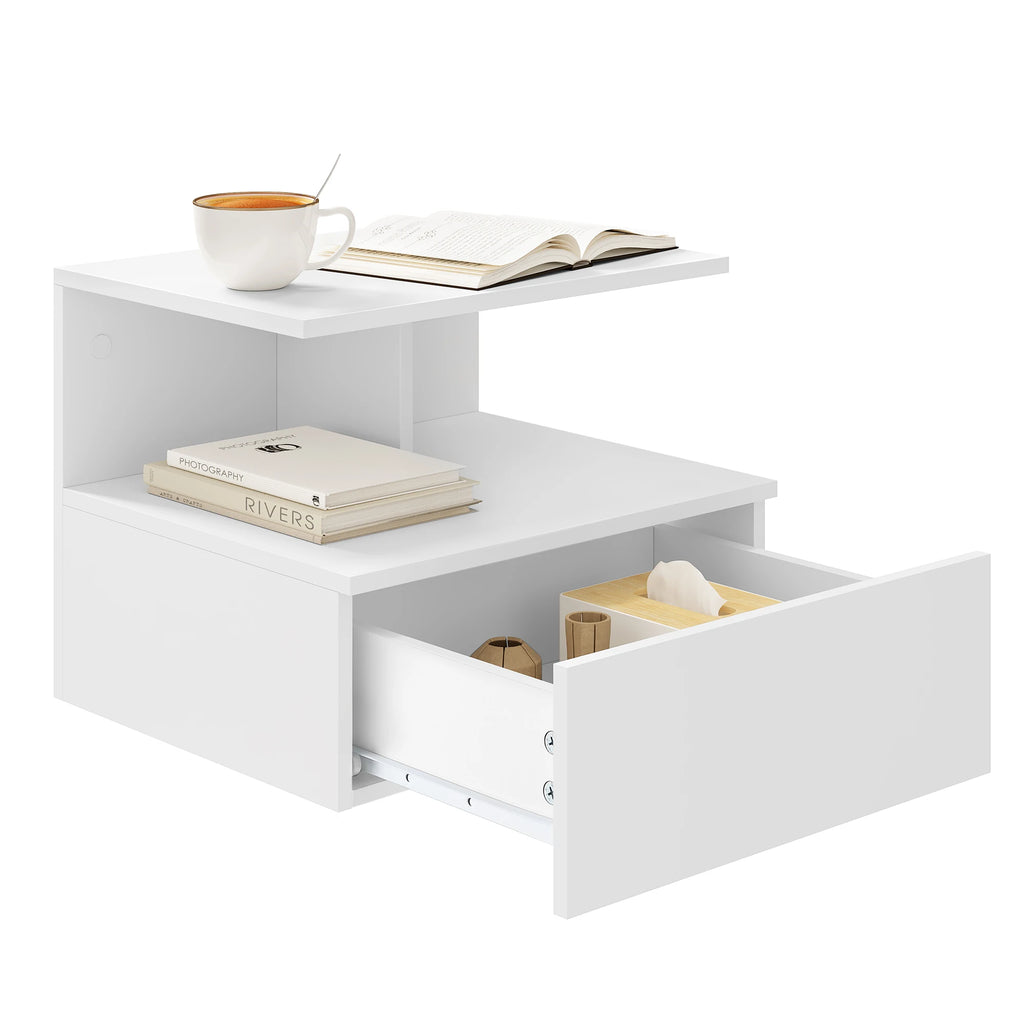 Table de chevet suspendue en bois 2 ensembles -