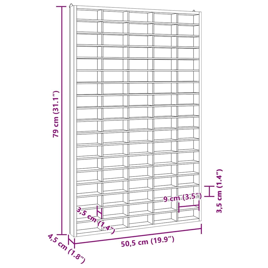 étagère murale vitrine marron -