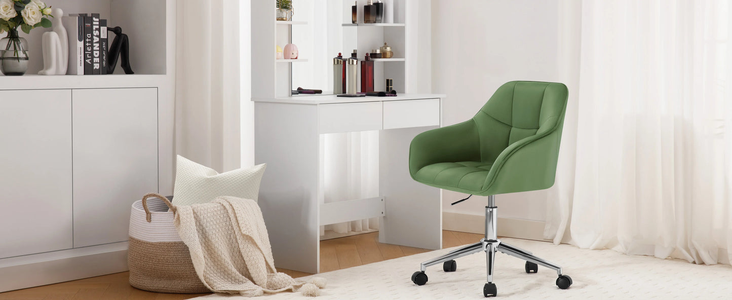 Chaise de bureau pivotante en velours -
