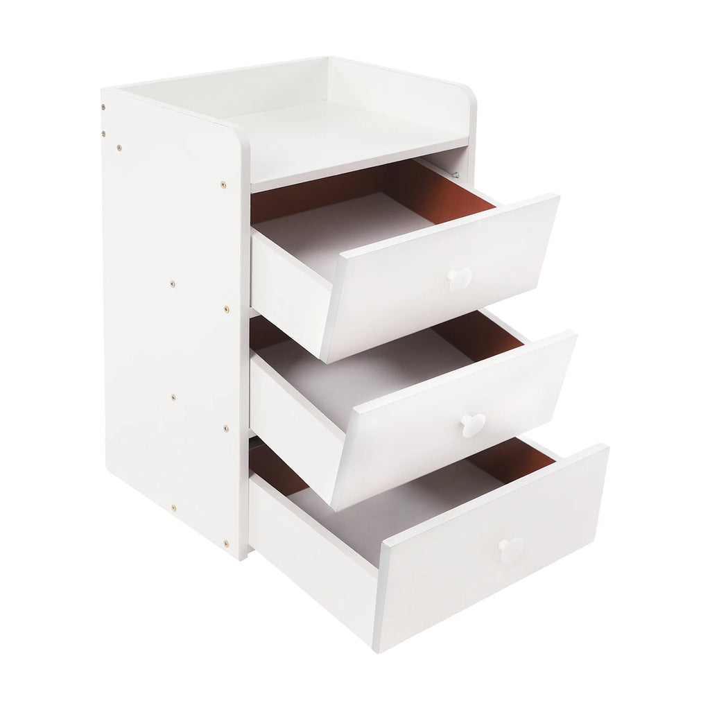 Mini Table de nuit avec poignée et 3 tiroirs -