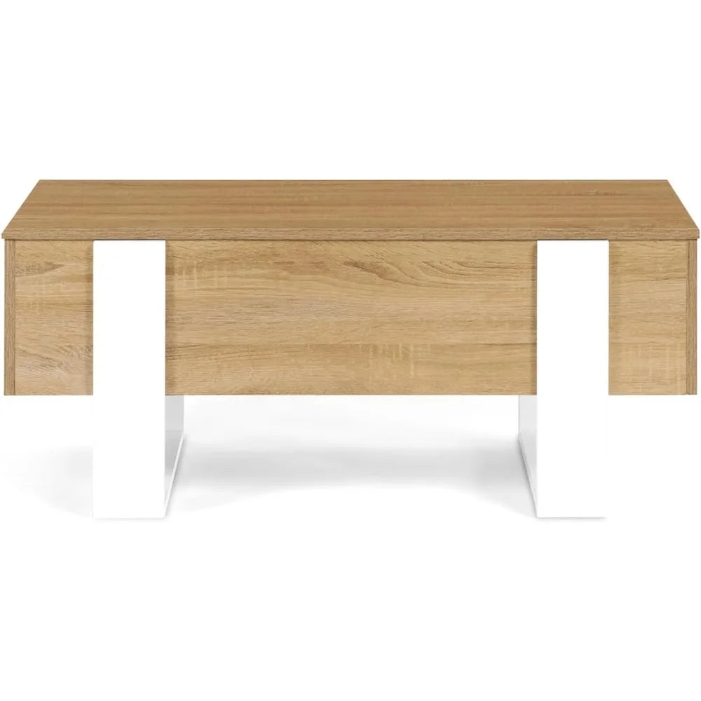 Table basse bois naturel clair élevable -