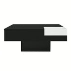 Grande table basse carrée noir - Noir & blanc Table basse