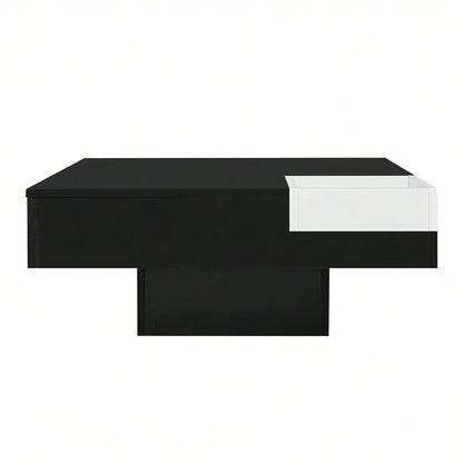 Grande table basse carrée noir - Noir & blanc Table basse
