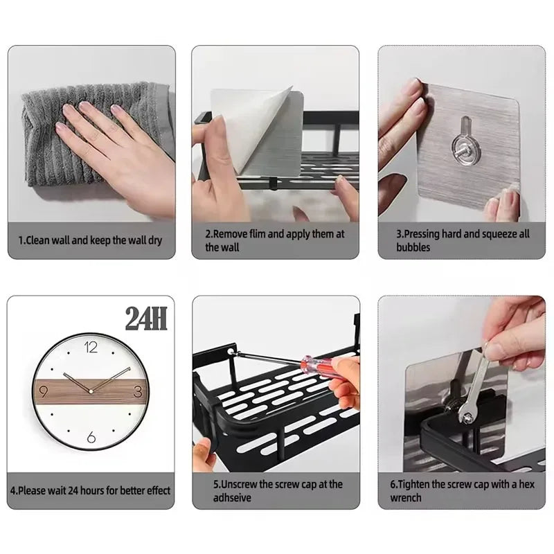 Étagère salle de bain pas cher pour shampoing -