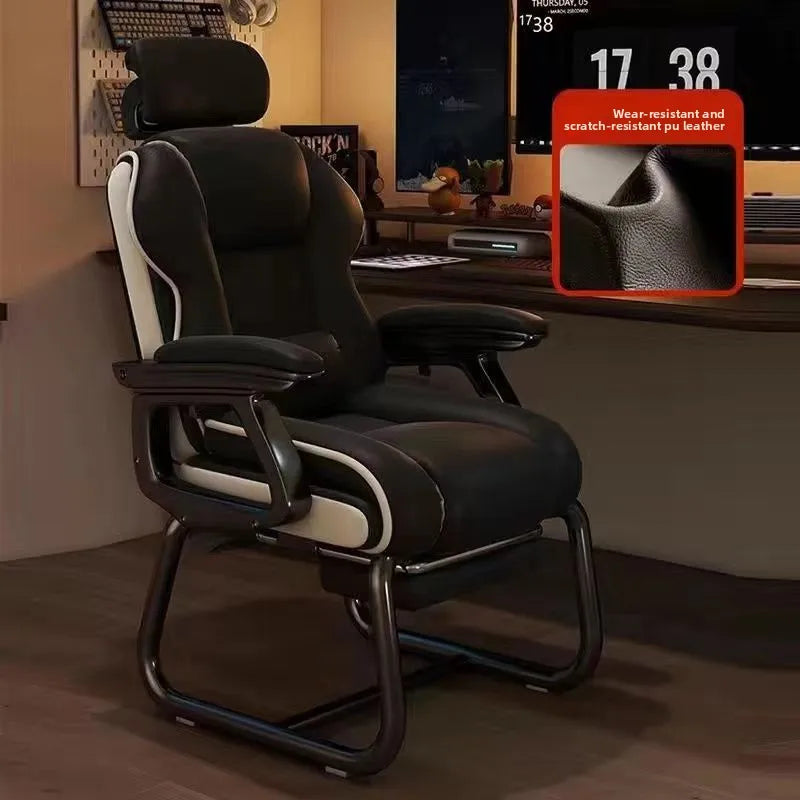 Chaise de bureau sans roues avec fonction inclinable - Noir