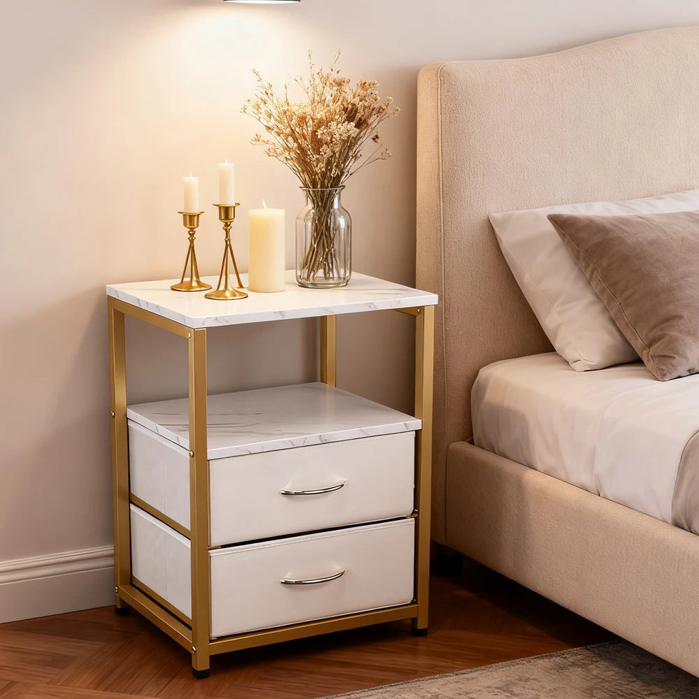 Table de nuit avec revêtement solide -