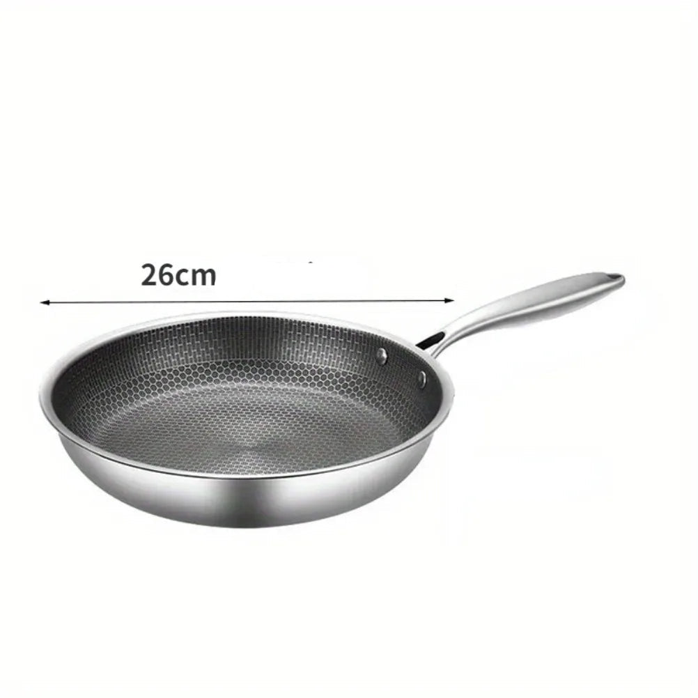 Poêle inox compatible avec gaz et induction -