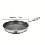 Poêle inox compatible avec gaz et induction -