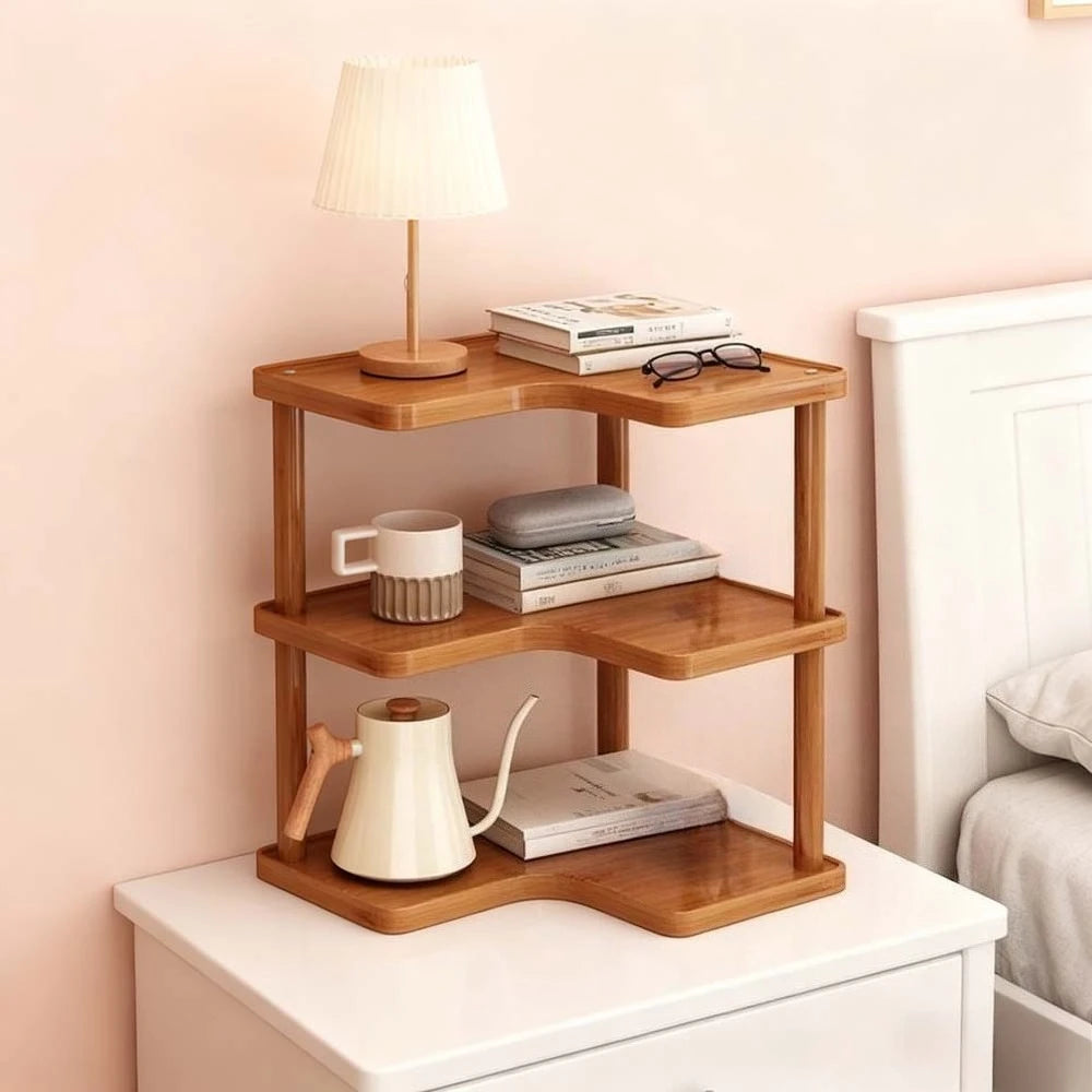 Étagère café d'angle moderne en bois -