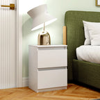 Table de chevet à 2 tiroirs blanche , 40x32x56cm -